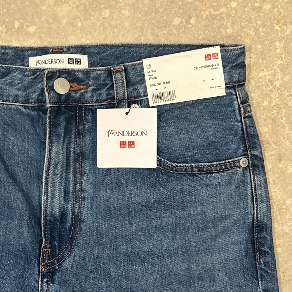 Uniqlo JW Anderson Shoe Cut Jeans Men's 29x31 Blue‎ Denim Cotton British Japan